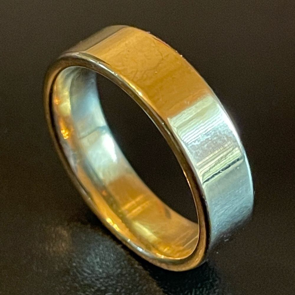 5mm gold stainless steel ring size 11.5